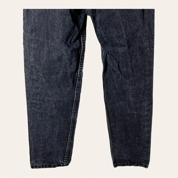 0721. ZARA HIGH WAISTED DENIM JEANS SIZE 2 BLACK IN COLOR FACTORY DISTRESSED - Picture 9 of 9